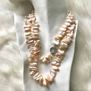 WHITE CULTURED FRESHWATER PEARL NECKLACE, S.SILVER